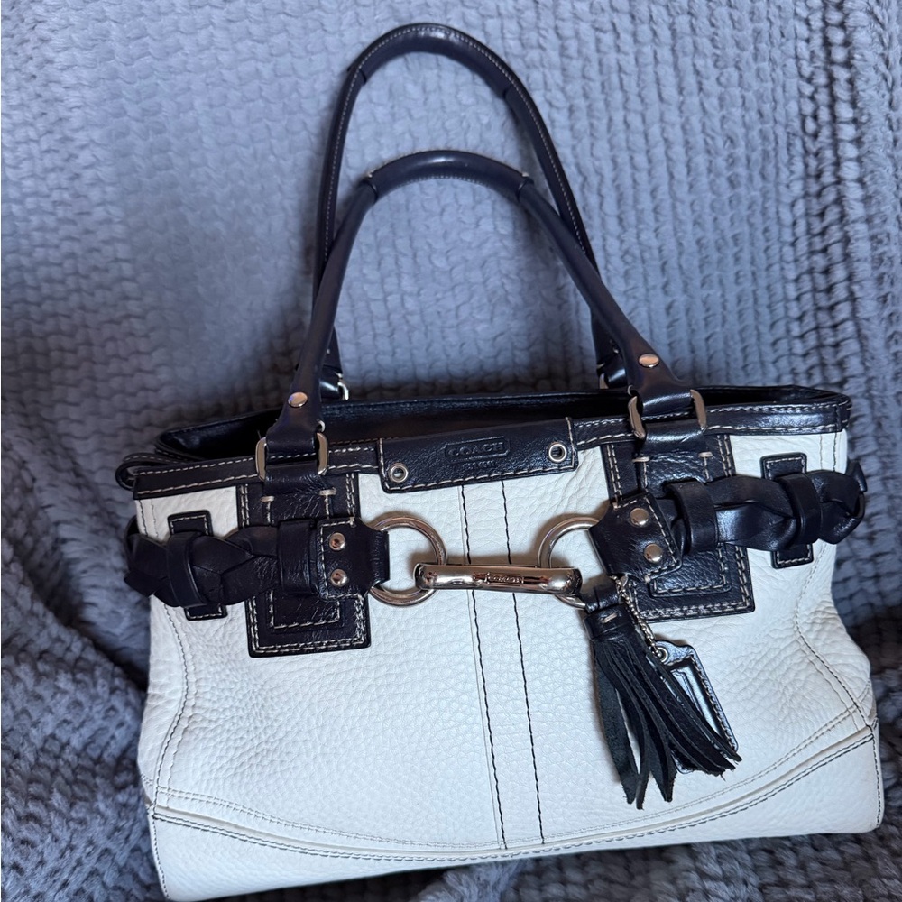 🎁COACH Hampton Leather Carryall Satchel🎁